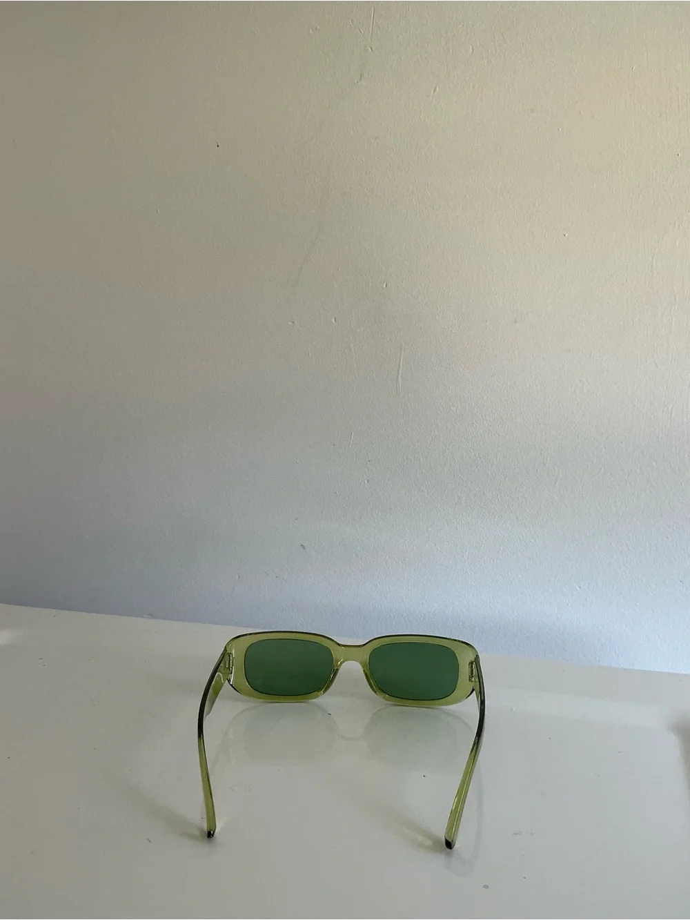 Women's Olive Green Rectangular Sunglasses